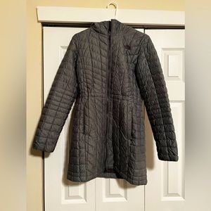 The North Face grey parka with hood